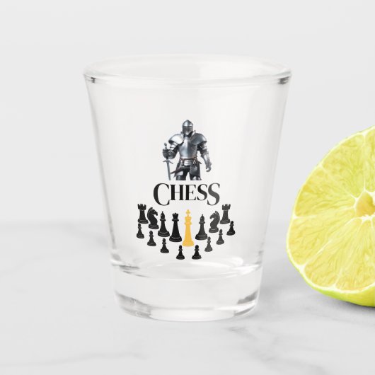 Verre A Shot Chevalier d'échecs avec épée (Devant)