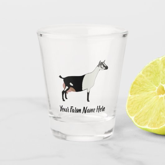 Verre A Shot Chèvre laitière alpine personnalisée (Devant)