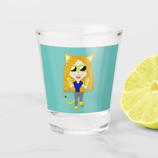 Verre A Shot Chibi Catgirl avec pattes (Devant)