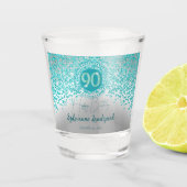 Verre A Shot Chic Argent & Parties scintillant bleue Turquoise (Devant)
