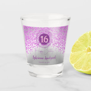 Verre A Shot Chic Argent & Parties scintillant rose 16e cadeau 