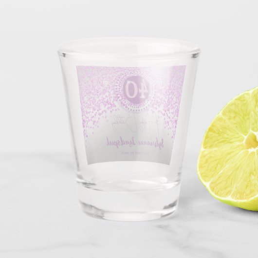Verre A Shot Chic Argent & Parties scintillant rose 40e anniver (Dos)