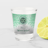 Verre A Shot Chic Argent & Parties scintillant verte 70e annive (Devant)