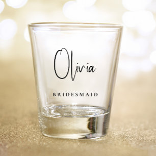 Verre A Shot Chic Bridesmaid Personnalisé Bachelorette Party