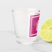 Verre A Shot Chic Cool Pink Pailleté Blanc Monogramme Initial (Gauche)
