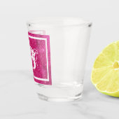 Verre A Shot Chic Cool Pink Pailleté Blanc Monogramme Initial (Droite)