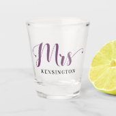 Verre A Shot Chic Custom Mrs Newlywed Typography (Devant)