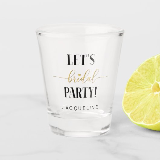Verre A Shot Chic Lets Bridal Party Gold Parties scintillant Sc (Devant)
