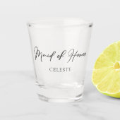 Verre A Shot Chic Mariage noir blanc sur mesure femme d'honneur (Devant)
