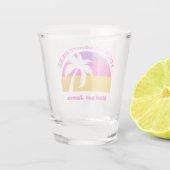 Verre A Shot Chic Personnalisé Rose Tropical Plage Mignonne Sor (Dos)