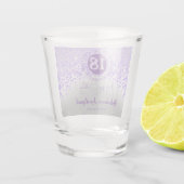 Verre A Shot Chic Silver & Purple Parties scintillant Cadeau 18 (Dos)