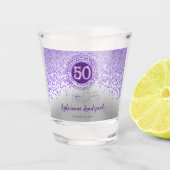 Verre A Shot Chic Silver & Purple Parties scintillant Cadeau 50 (Devant)
