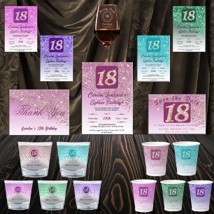 Verre A Shot Chic Silver & Rose Gold Parties scintillant 18e ca