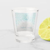 Verre A Shot Chic Silver & Turquoise Blue Parties scintillant 8 (Dos)