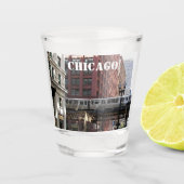 Verre A Shot Chicago Elevated Loop Train Photo (Devant)