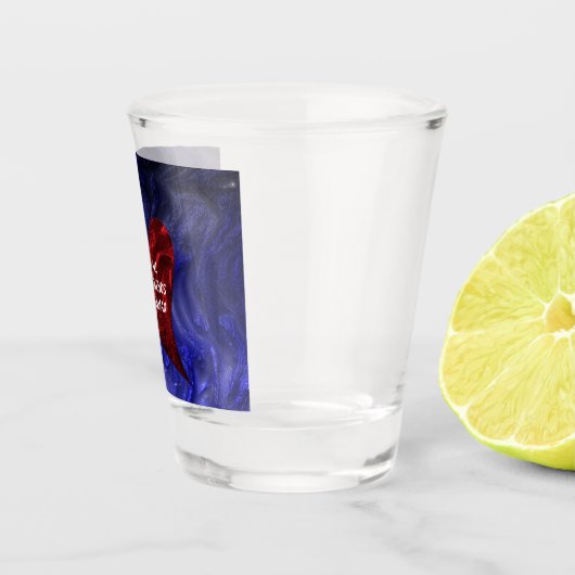 Verre A Shot Chien animal meilleur ami Red Heart Chiot Empreint (Droite)