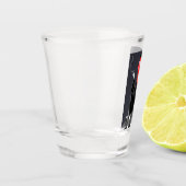 Verre A Shot Chien & Dame au café français (Gauche)