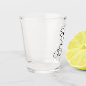 Verre A Shot Chien en dalmate dessin simple noir (Gauche)