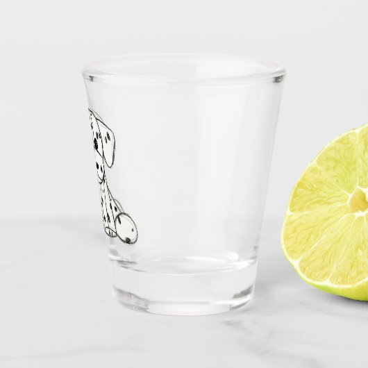 Verre A Shot Chien en dalmate dessin simple noir (Droite)