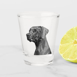 Verre A Shot Chien géométrique gris