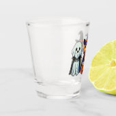 Verre A Shot Chiens mignons comme fantôme, sorcière et vampire (Gauche)