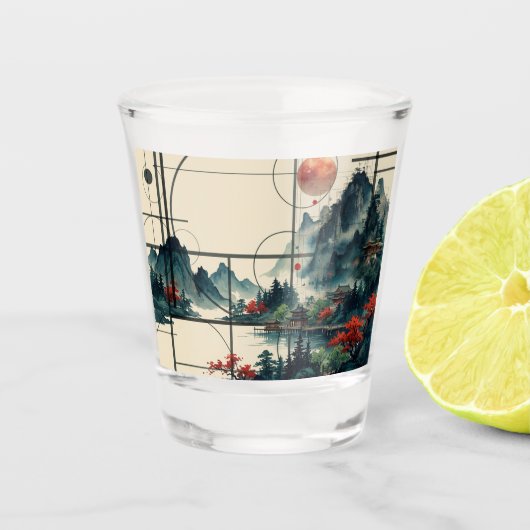 Verre A Shot Chinese Watercolor (Devant)
