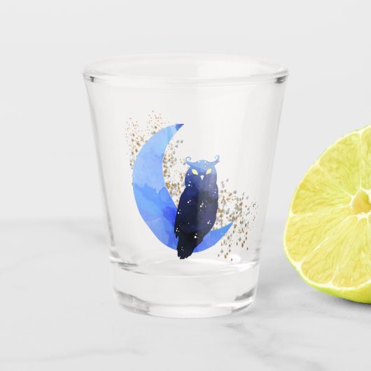 Verre A Shot Chouette mystique et lune (Devant)