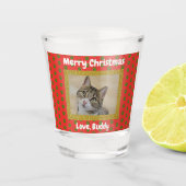 Verre A Shot Christmas Log Chien Chat Papa Maman Animal de comp (Devant)