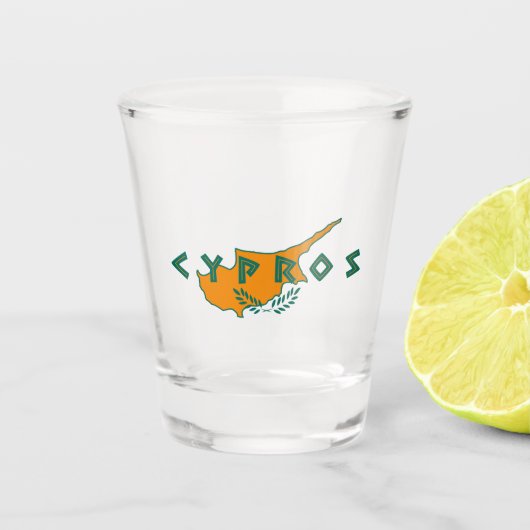 Verre A Shot Chypre cypros drapeau du pays symbole texte grec (Devant)