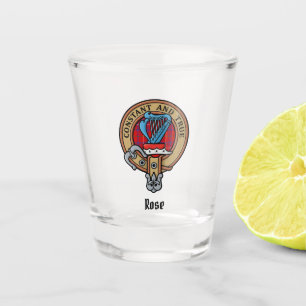 Verre A Shot Cimier Rose de clan sur Tartan