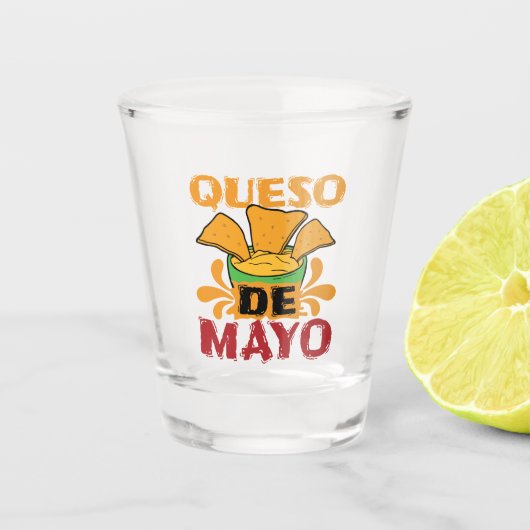 Verre A Shot Cinco de Mayo Funny Queso Pun (Devant)