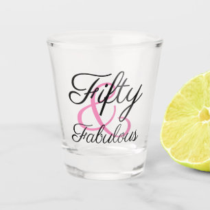 Verre A Shot Cinquantième anniversaire 50 et la typographie fab