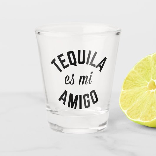 Verre A Shot Citation amusante de Tequila Es Mi Amigo (Devant)