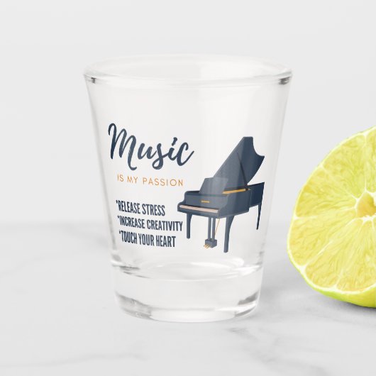 Verre A Shot citation piano, mélomane (Devant)