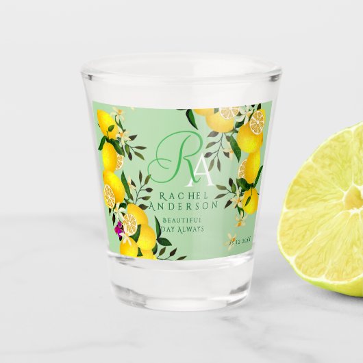 Verre A Shot Citron Monogramme Vert (Devant)