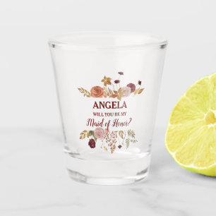 Verre A Shot Citrouille floral rustique d'automne