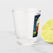 Verre A Shot citrouille Halloween 8 bits sous la lune (Gauche)