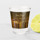 Verre A Shot Cityscape Skyline Nuit Californie San Diego (Devant)