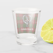 Verre A Shot Clan Crawford Crest Badge et Tartan (Dos)