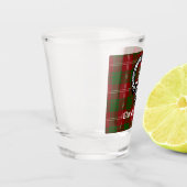 Verre A Shot Clan Crawford Crest Badge et Tartan (Gauche)