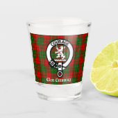 Verre A Shot Clan Cumming Crest Badge et Tartan (Devant)