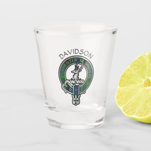 Verre A Shot Clan Davidson Crest & Tartan Shot Glass (Devant)