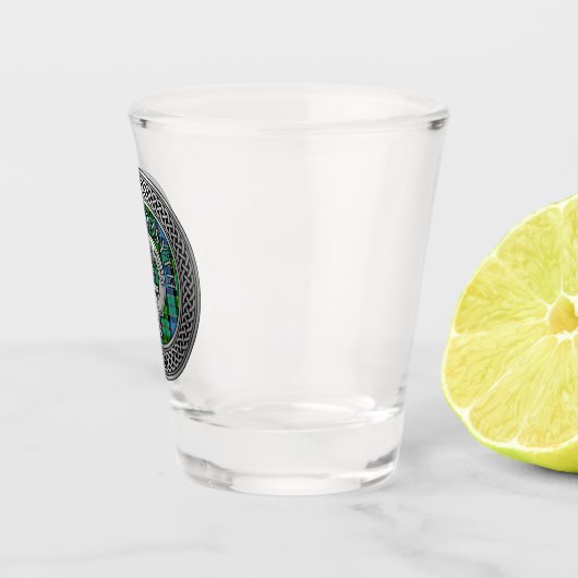 Verre A Shot Clan Forsyth Crest & Tartan Knot (Droite)