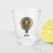 Verre A Shot Clan Gordon Crest sur Tartan Shot Glass (Devant)