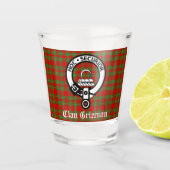 Verre A Shot Clan Grierson Crest Badge & Tartan (Devant)