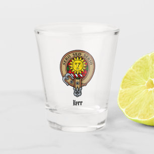 Verre A Shot Clan Kerr Crest sur Tartan