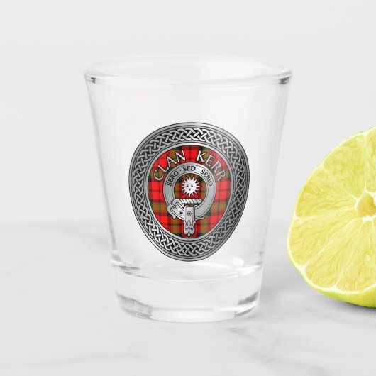 Verre A Shot Clan Kerr Crest & Tartan Knot (Devant)