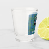 Verre A Shot Clan Lockhart Crest Badge & Tartan (Gauche)