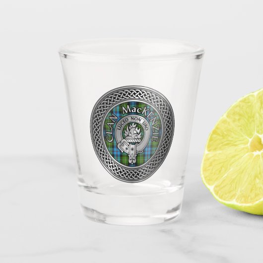 Verre A Shot Clan MacKenzie Crest & Tartan Knot (Devant)