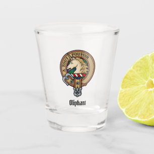 Verre A Shot Clan Oliphant Crest sur Tartan Shot Glass